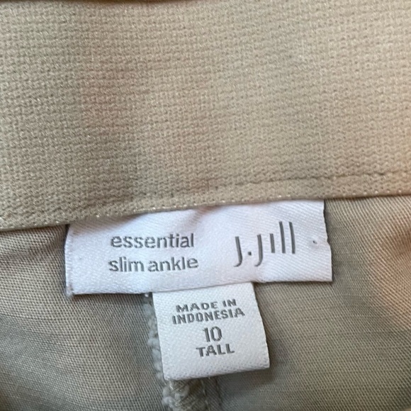 J. Jill Essential Slim Ankle Pockets Tall Pull On Flat Front Cotton Stretch Pant - Picture 5 of 13